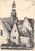 Begijnhofkerk: torentje en huizen